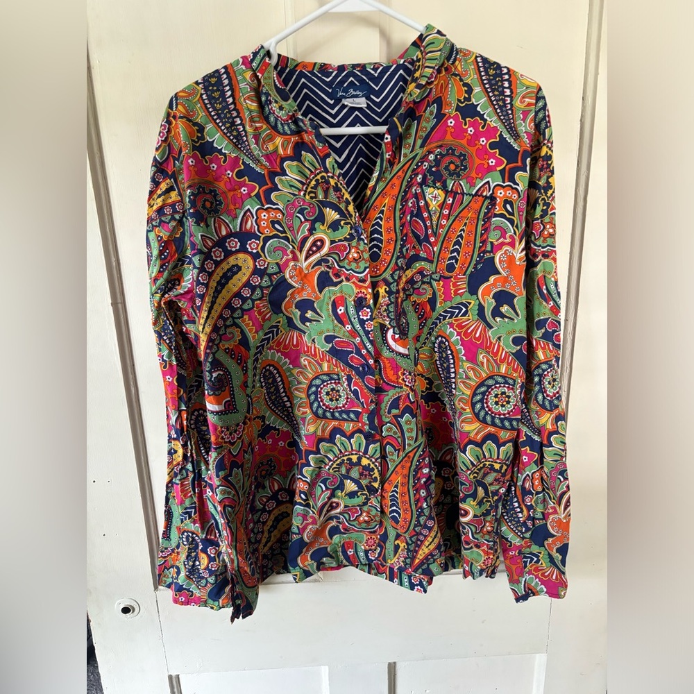 Vera Bradley Colorful Paisley Pajama Top Women’s L
